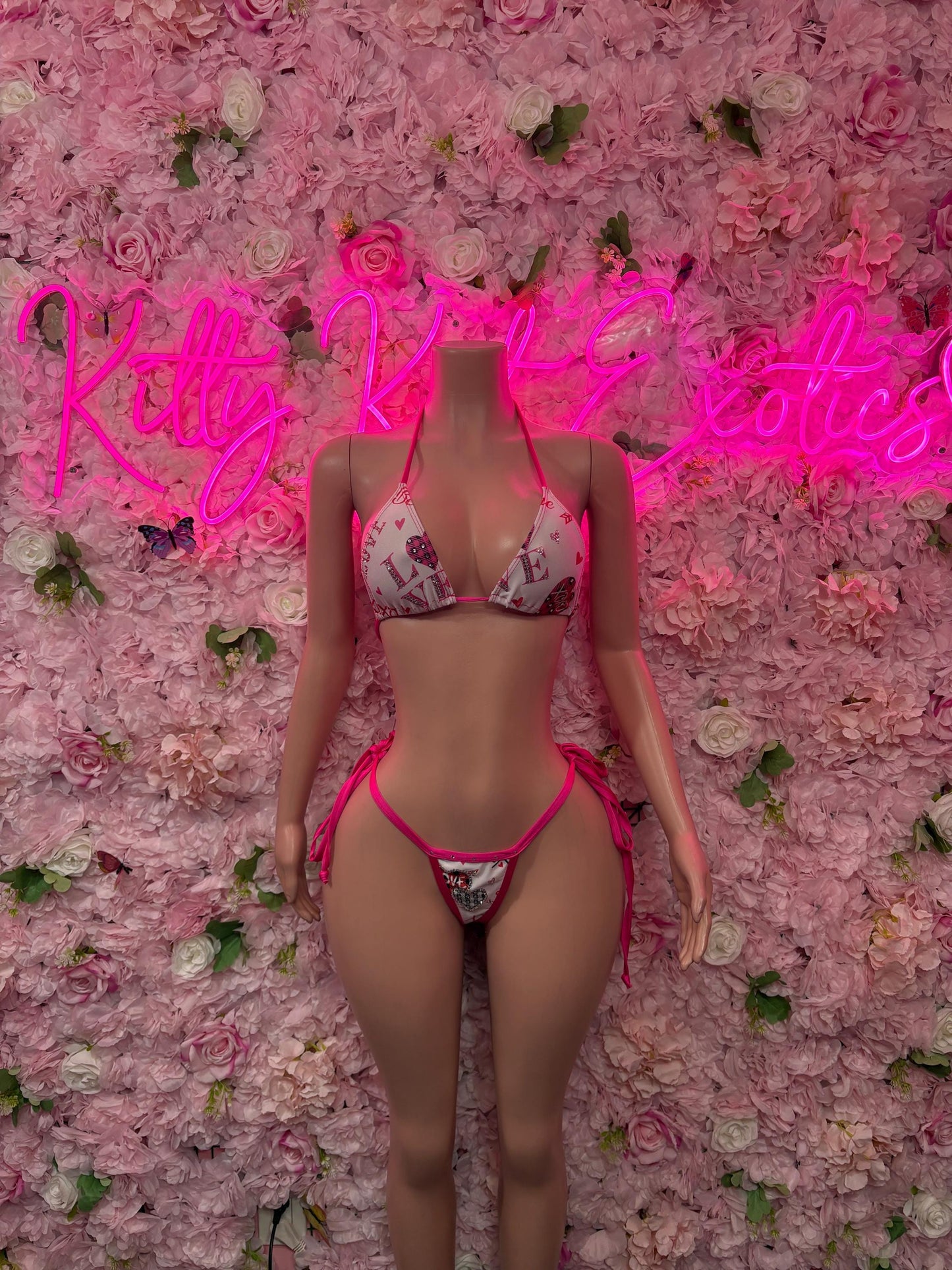 Sexy Bartender Two Piece Heart Bikini -  Exotic Dancewear  Elegant and Sexy for Performers, Events, or Special Occasions