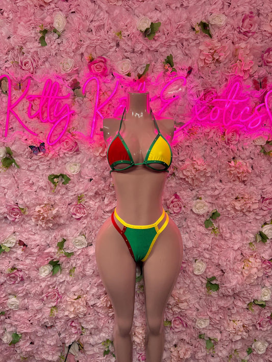 Carnival Outfit Bolivian Flag Bikini Swimsuit Flag Swimwear Beachwear Festival Outfit