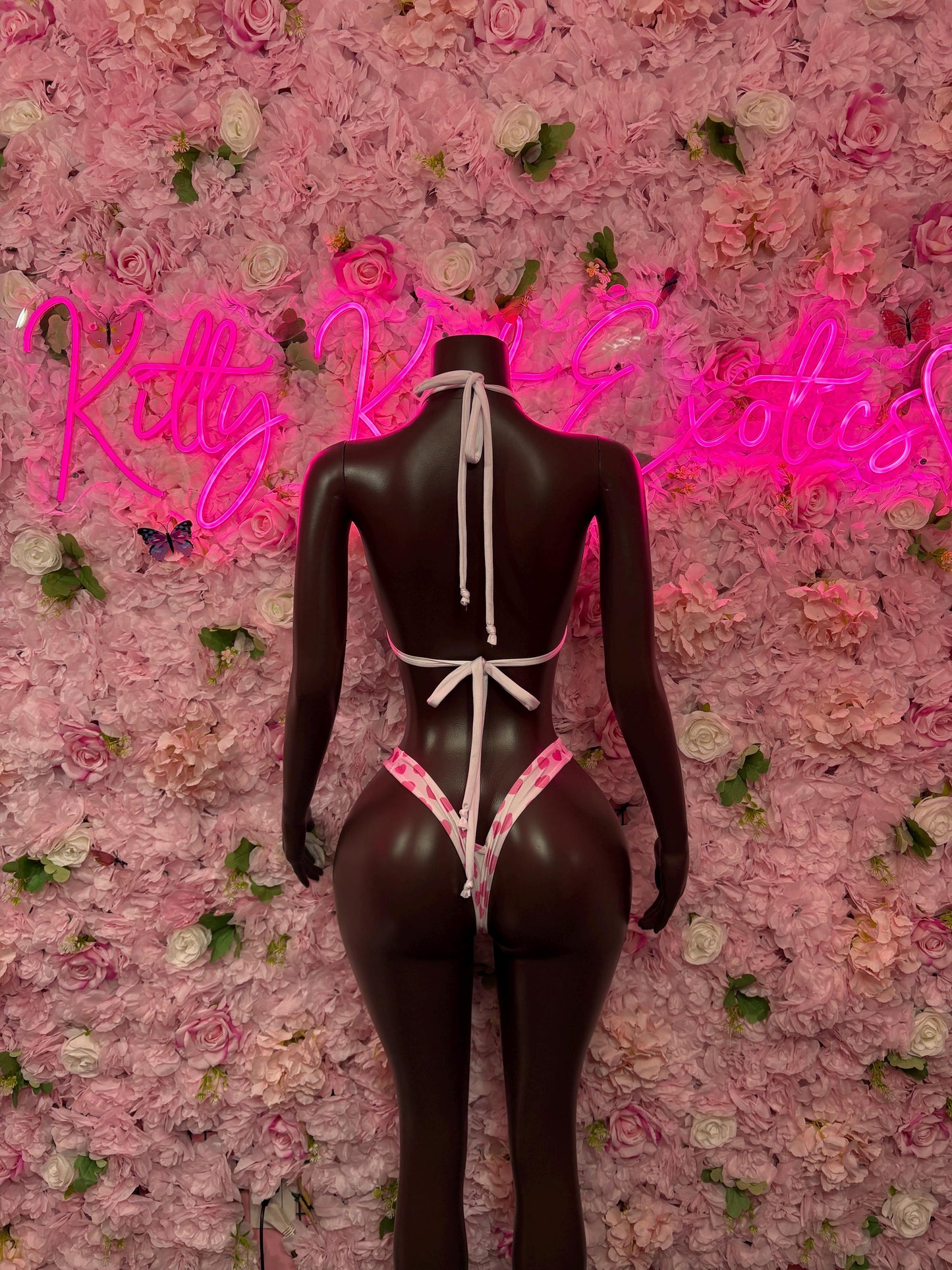 Valentines Day Exotic Dancewear Two-Piece Bikini  - Sexy Hearts Romantic Outfit for Date Night - Cute Gift for Her