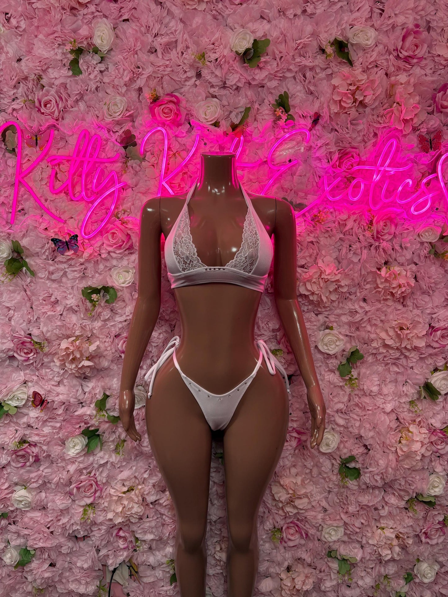 Rave Outfit Two Piece White Bikini - Chic Fashion for Parties, Clubwear, or Casual Outings