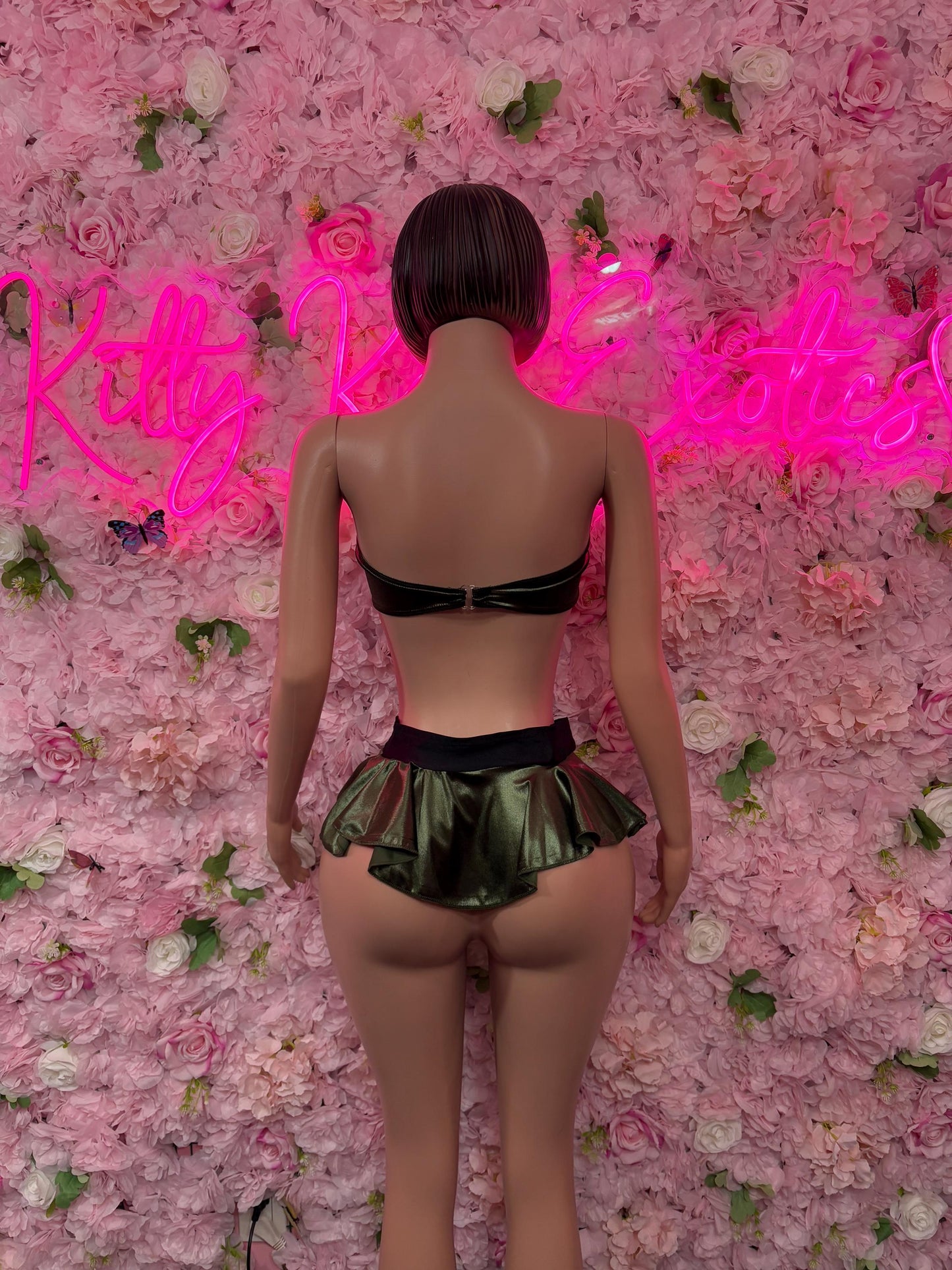 Exotic Dancewear Two Piece Skirt Green , Bodysuit -  Exotic Dancewear  Elegant and Sexy for Performers, Events, or Special Occasions