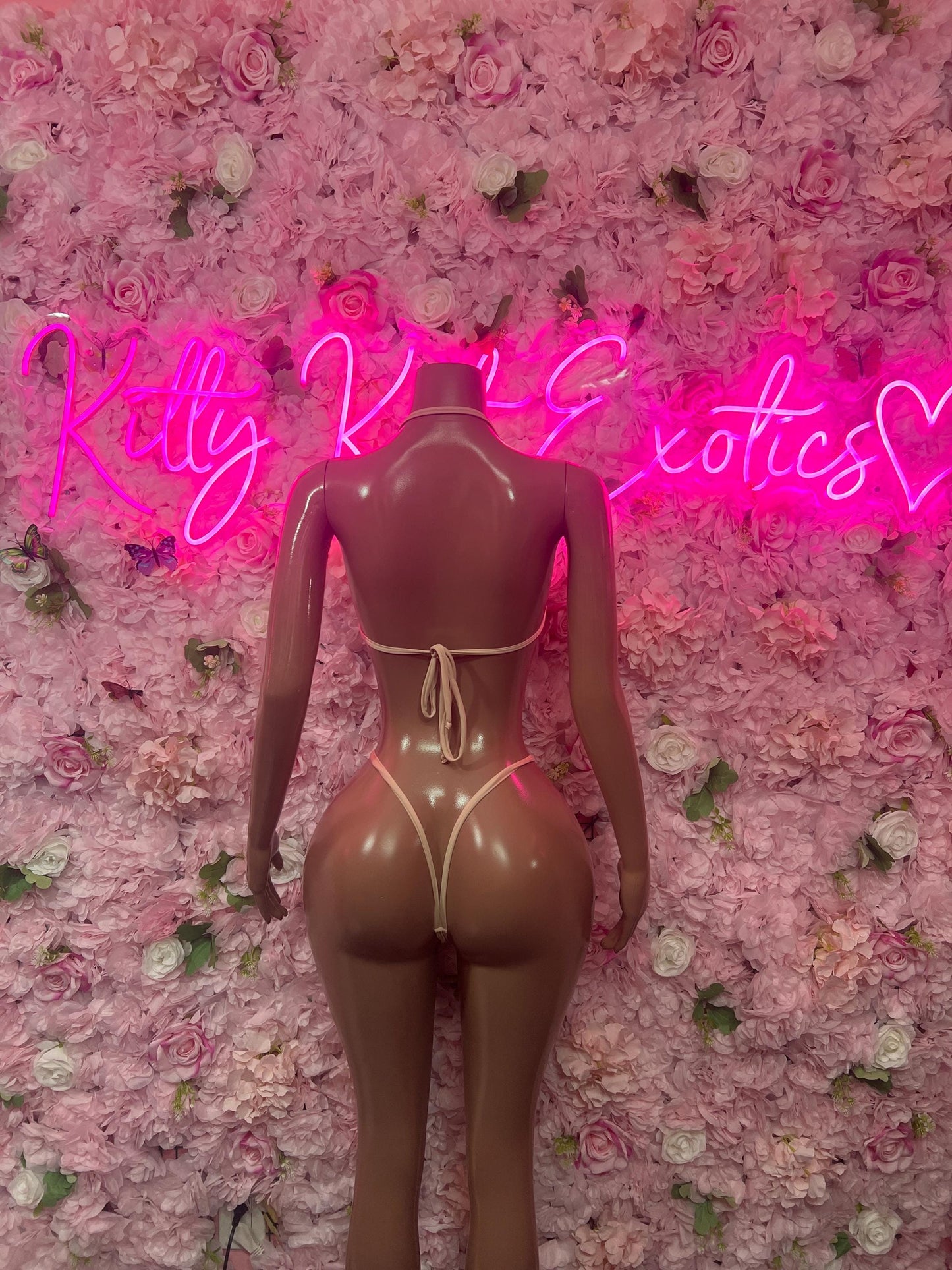 Summer Bikini Set Tan Crop Top | Festival Outfit | Sexy Dancewear | Exotic Clubwear | Bottle Girl Outfit