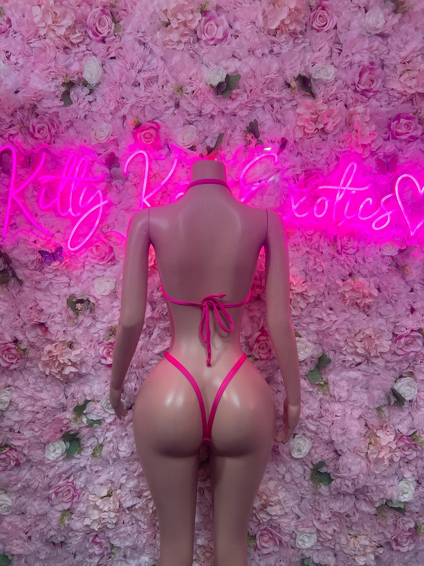 Summer Bikini Set Pink Crop Top | Festival Outfit | Sexy Dancewear | Exotic Clubwear | Bottle Girl Outfit