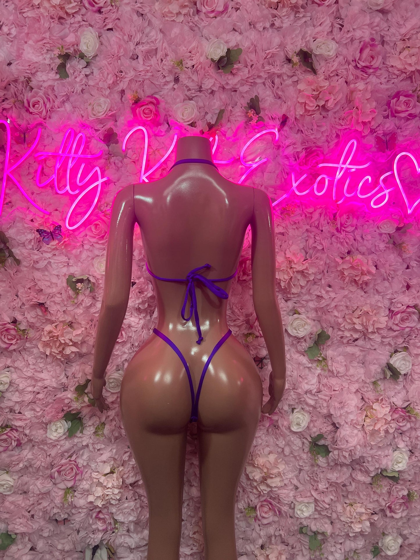 Rave Outfit Bikini Set Purple Crop Top | Festival Outfit | Sexy Dancewear | Exotic Clubwear | Bottle Girl Outfit