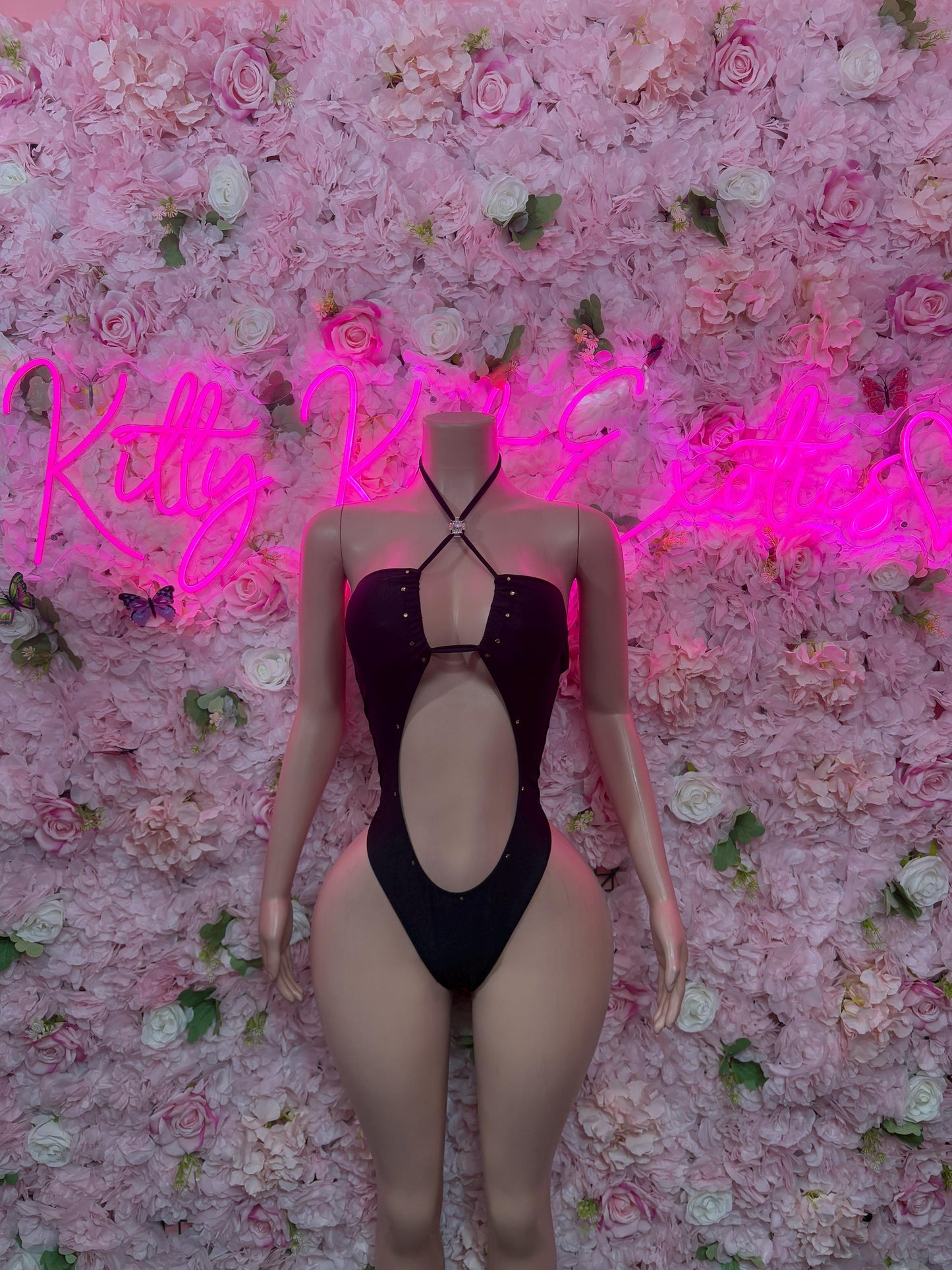 Bottlegirl One Piece Black Bodysuit -  Exotic Dancewear  Elegant and Sexy for Performers, Events, or Special Occasions