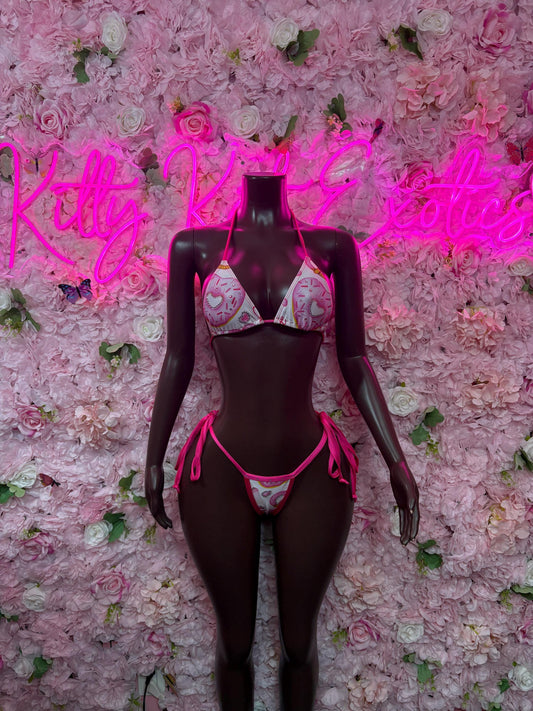 Rave Oufit Two Piece Hearts Bikini -  Exotic Dancewear  Elegant and Sexy for Performers, Events, or Special Occasions