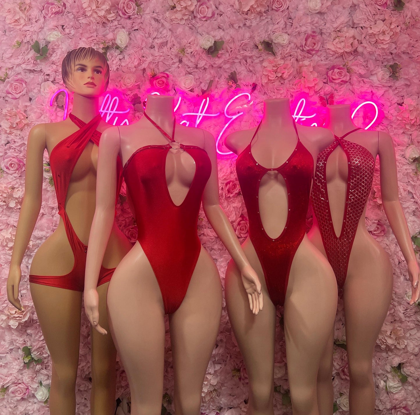 Bottlegirl One Piece Red Bodysuit -  Exotic Dancewear  Elegant and Sexy for Performers, Events, or Special Occasions