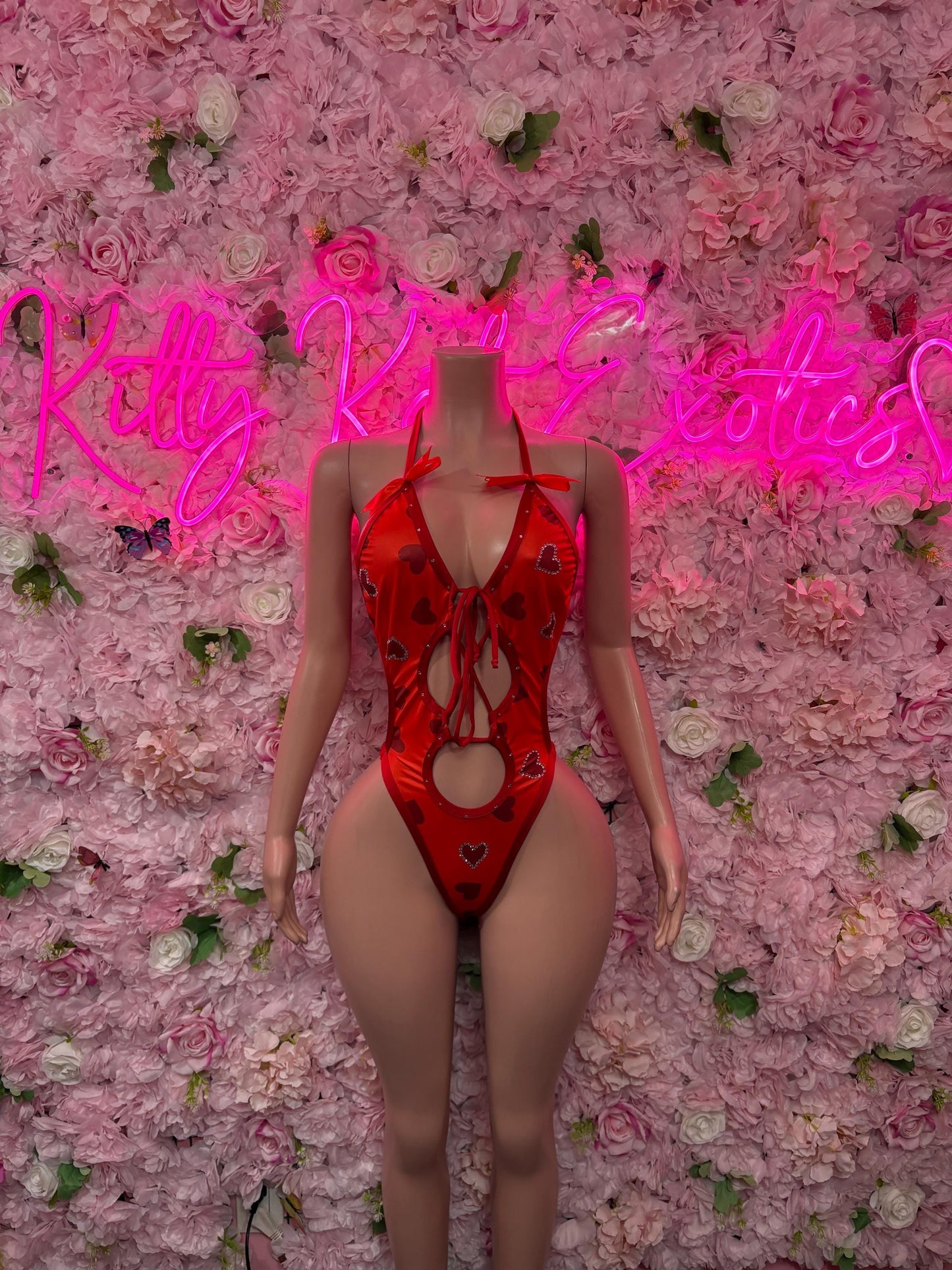 Sexy Bartender One Piece Heart Bodysuit -  Exotic Dancewear  Elegant and Sexy for Performers, Events, or Special Occasions