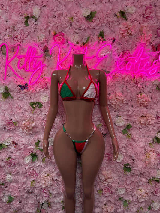 Carnival Outfit Mexican Flag Bikini Swimsuit Flag Swimwear Beachwear Festival Outfit