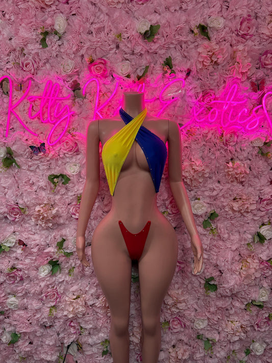 Carnival Outfit Colombian Flag Bikini Swimsuit Flag Swimwear Beachwear Festival Outfit