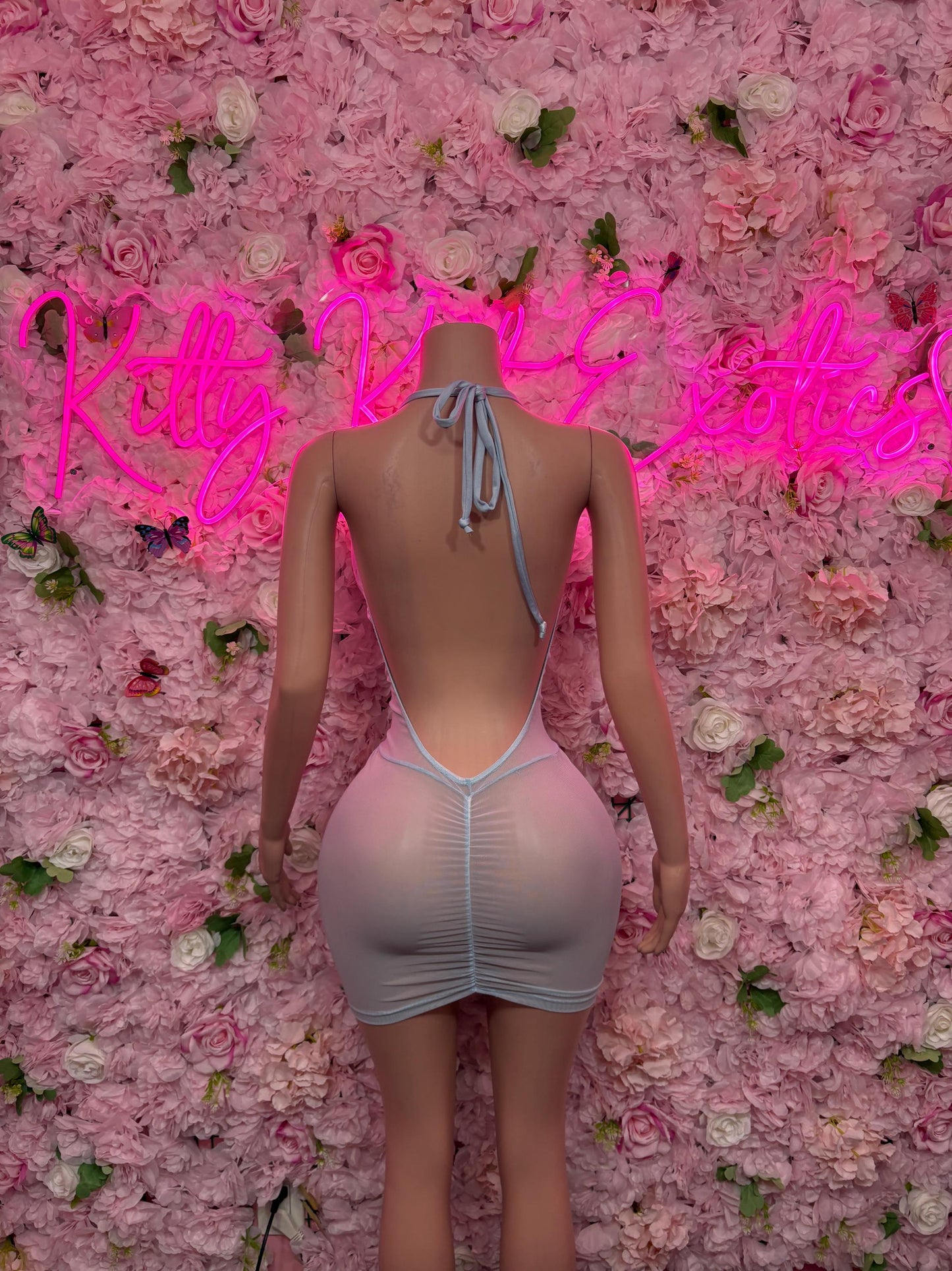 Exotic Dancewear Mesh Dress Blue  Clubwear, Rave Outfit, Exotic Dancewear, Festival Outfit, Bottlegirl & Waitress Uniform