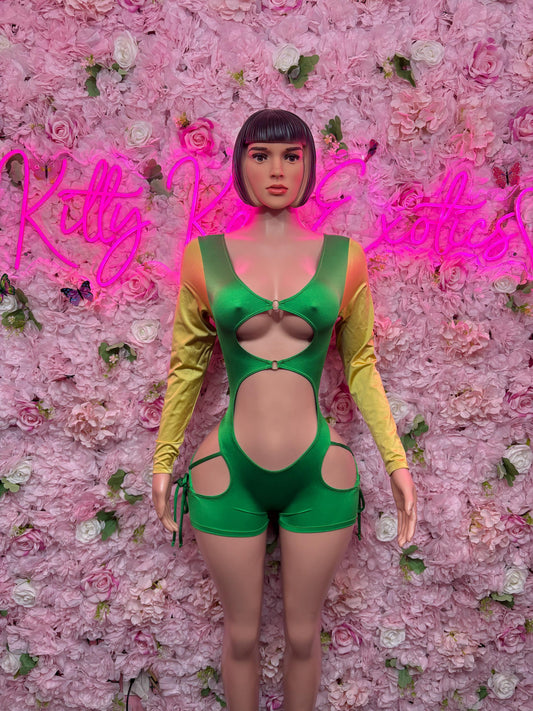 St Patricks Day Green Bottlegirl , Bodysuit -  Exotic Dancewear, Bartender Sexy for Performers, Events, or Special Occasions