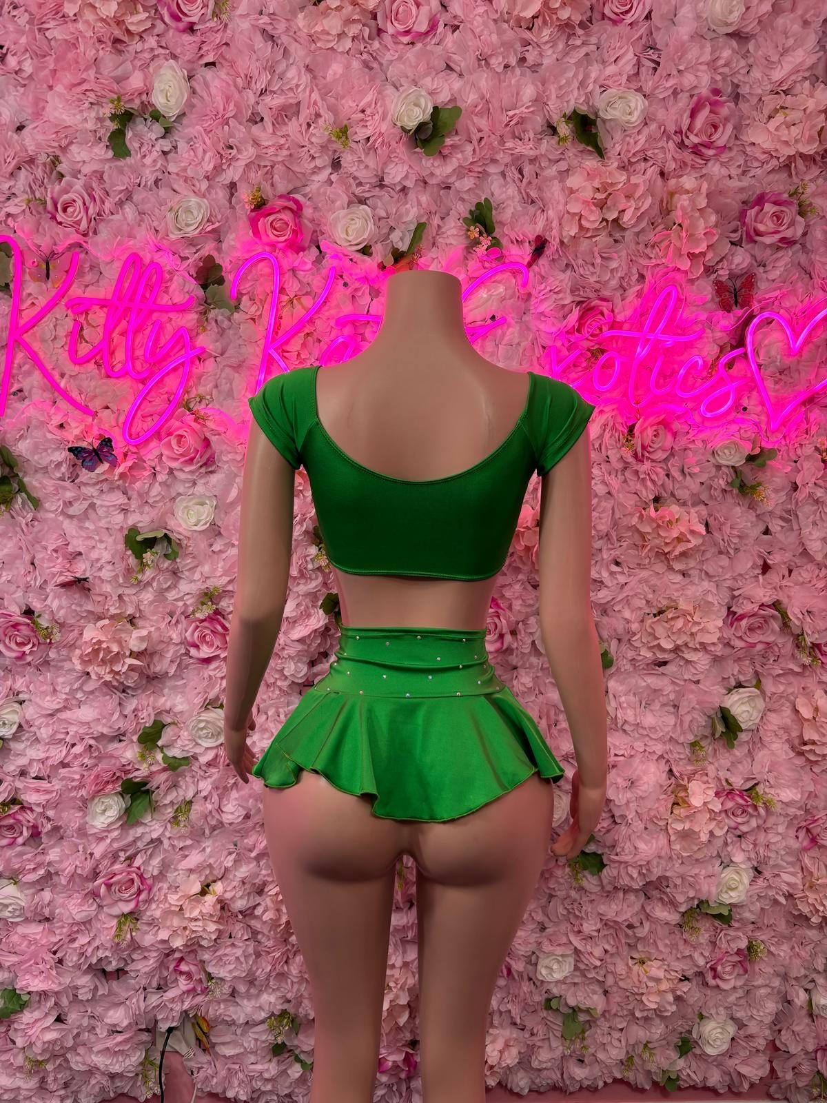 St Patricks Day Green Skirt Set , Bodysuit -  Exotic Dancewear, Bartender Sexy for Performers, Events, or Special Occasions