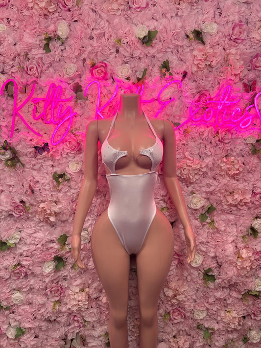 Rave Outfit One Piece White Bodysuit  Perfect for Evening, Party, or Formal Wear | Bold and Stylish Women's Fashion