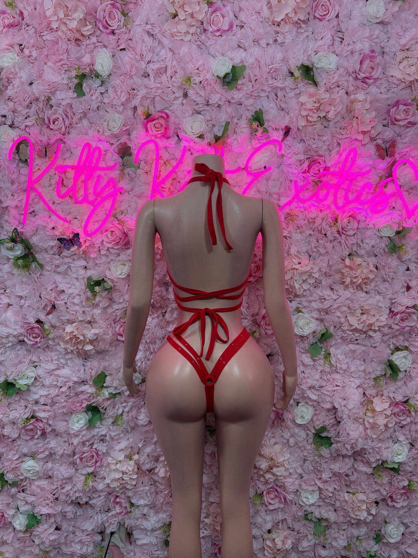 Summer Two Piece Red Bikini Mesh Ravewear Festival wear Beach wear