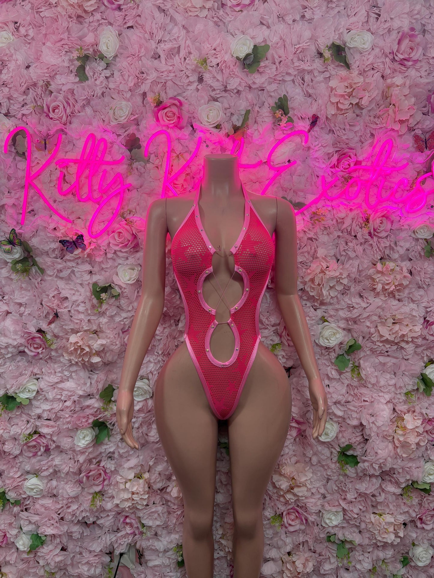 Rave Outfit One Piece Pink -  Elegant and Sexy Evening Dress for Performers, Events, or Special Occasions