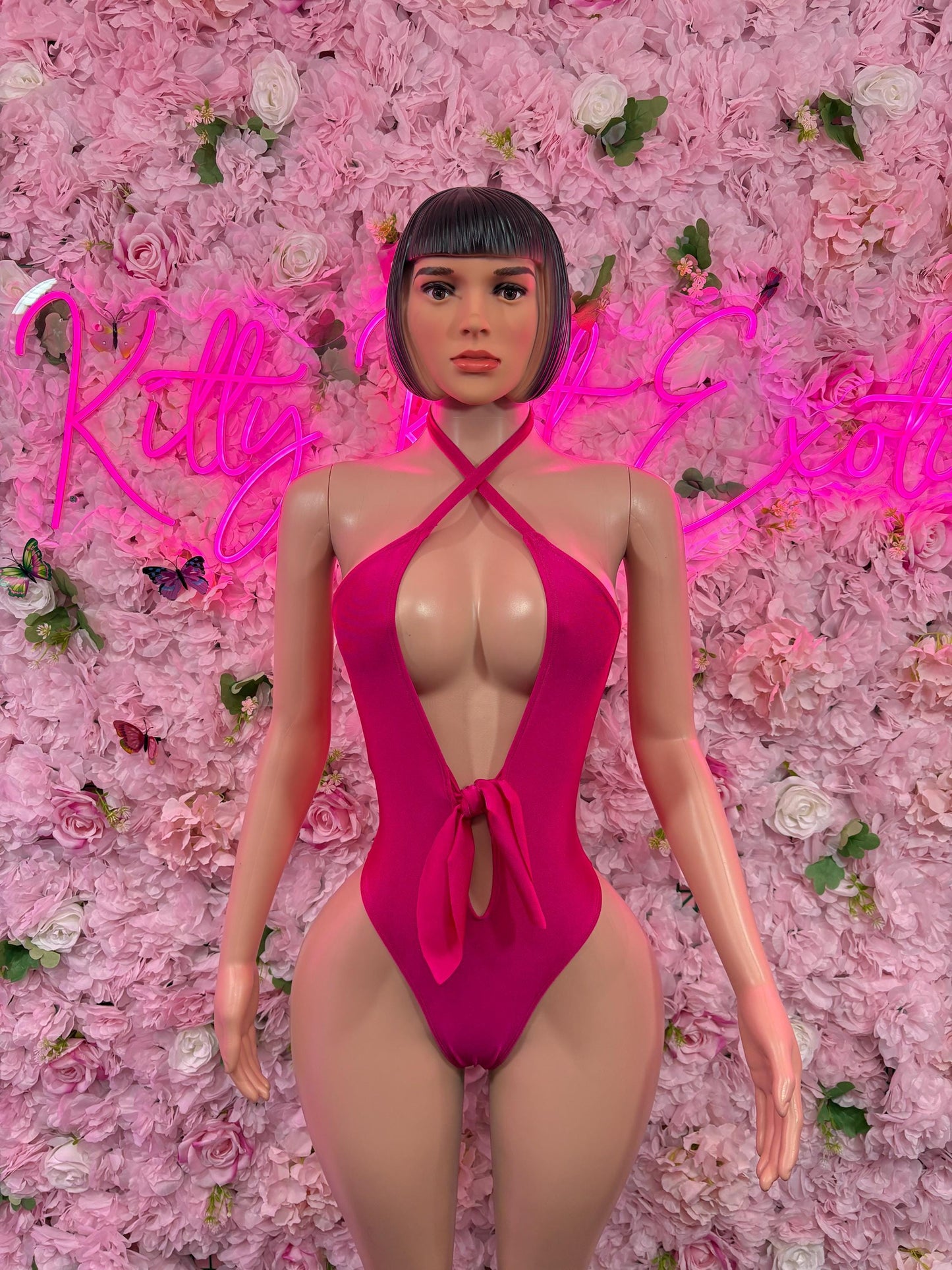 Exotic Dancewear Pink One-Piece Bodysuit Set  Stripper Outfit, Clubwear, Rave & Performance Costume