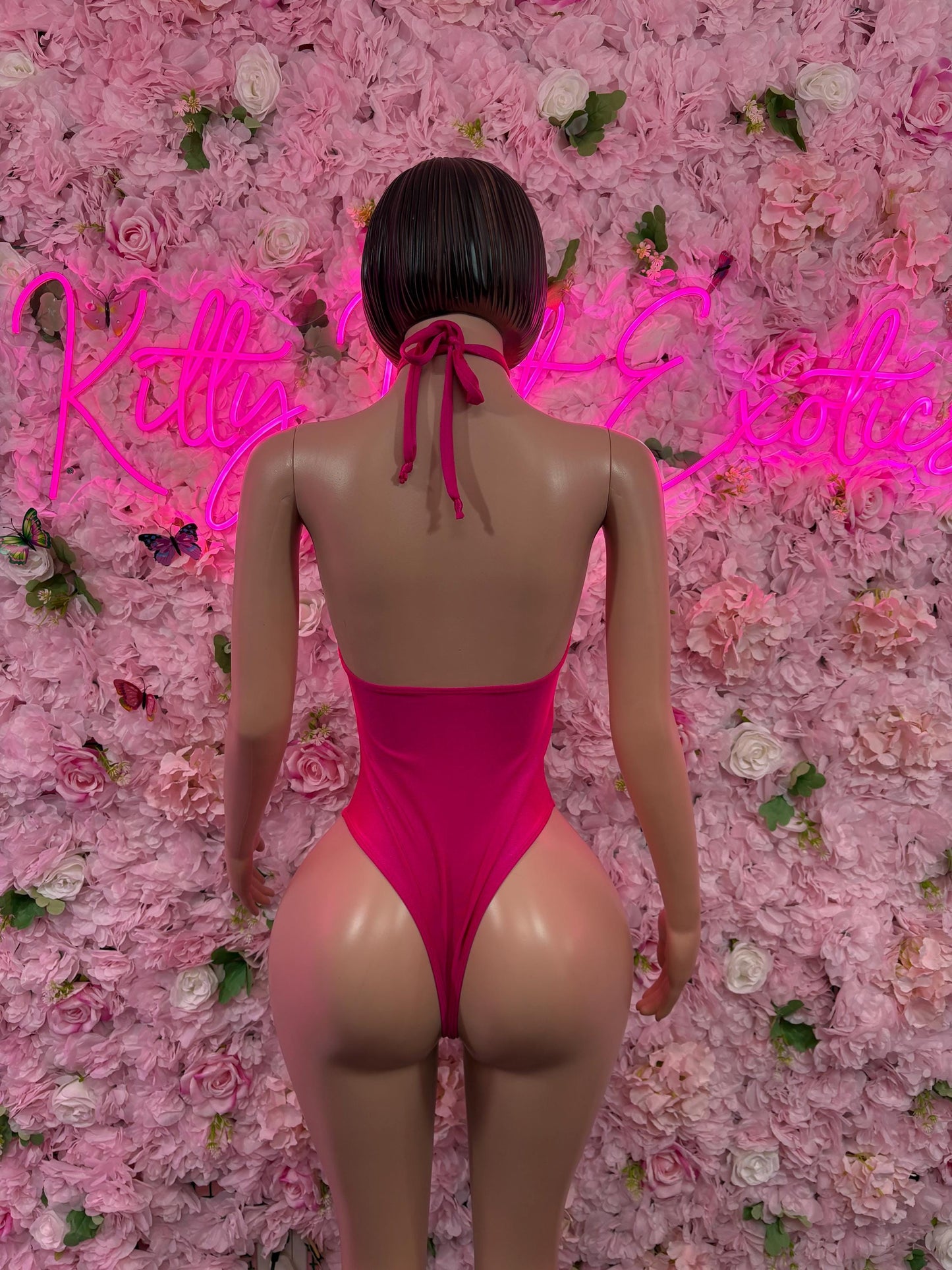 Exotic Dancewear Pink One-Piece Bodysuit Set  Stripper Outfit, Clubwear, Rave & Performance Costume