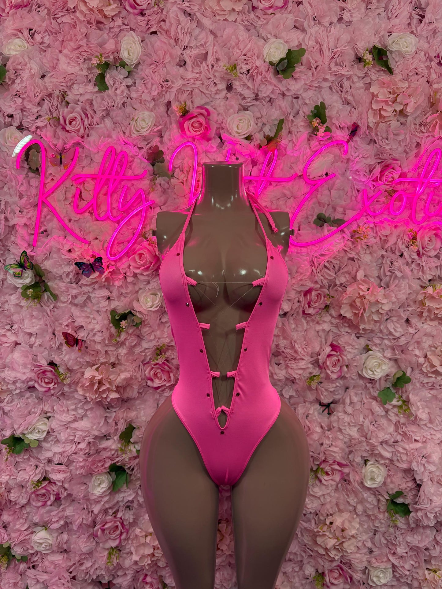 Rave Outfit Pink One-Piece Bodysuit Set  Stripper Outfit, Clubwear, Rave & Performance Costume