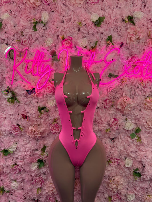 Rave Outfit Pink One-Piece Bodysuit Set  Stripper Outfit, Clubwear, Rave & Performance Costume