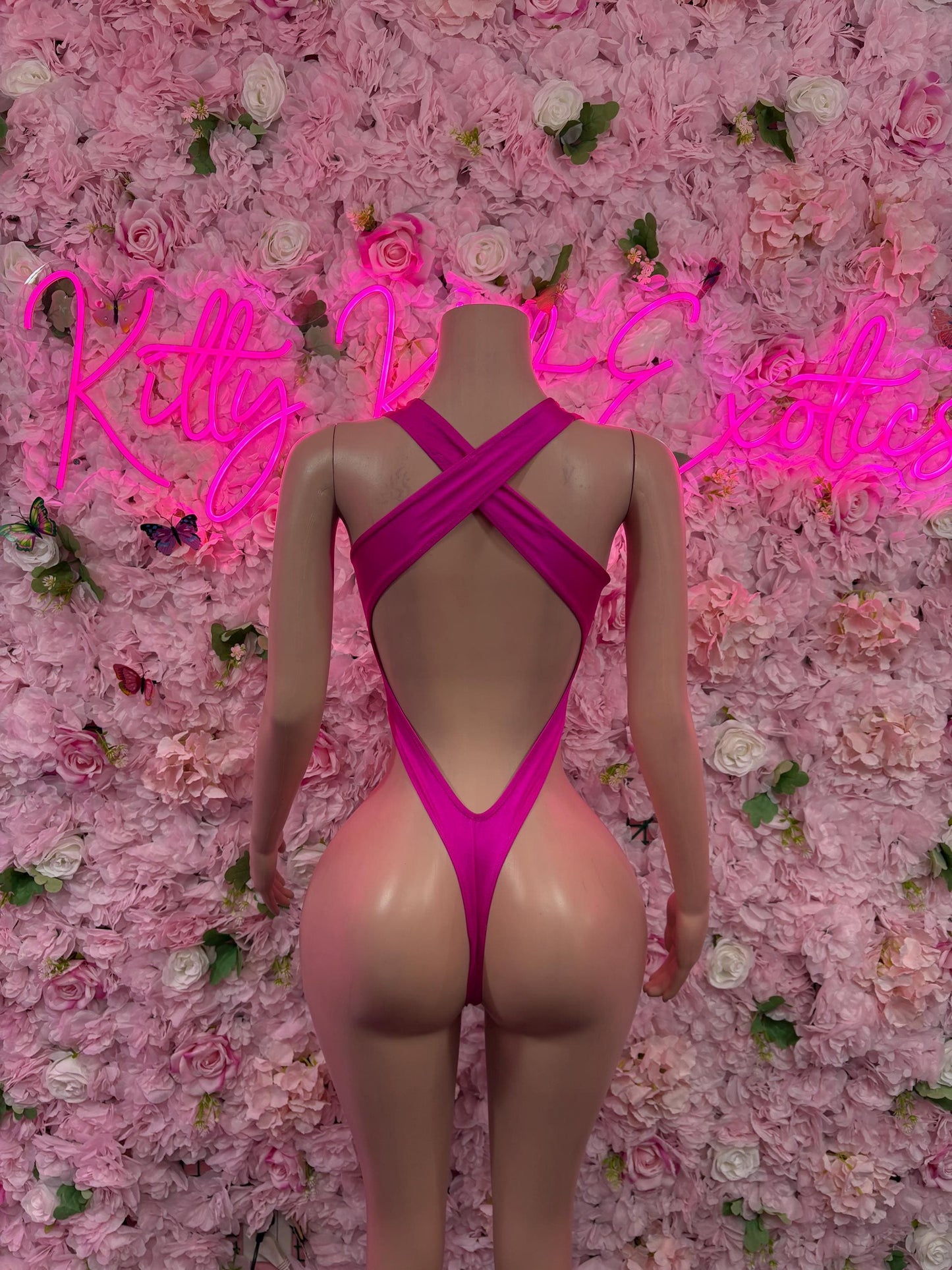 Rave Outfit Pink One-Piece Bodysuit Set  Stripper Outfit, Clubwear, Rave & Performance Costume