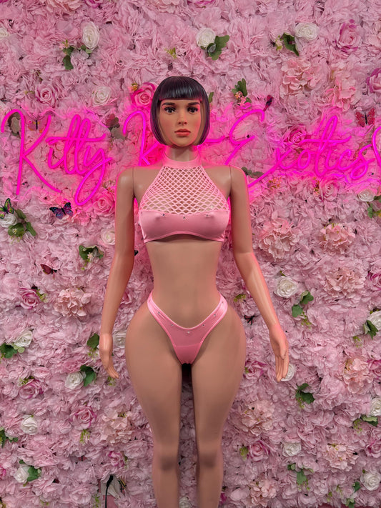 Rave Outfit Women Two-Piece Pink   Bartender - Festival wear Bottlegirl