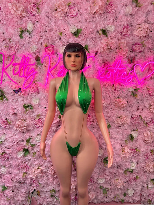 St Patricks Day Green One Piece, Slingshot -  Exotic Dancewear, Bartender Sexy for Performers, Events, or Special Occasions