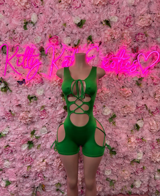 St Patricks Day Green Bottlegirl One Piece, Bodysuit -  Exotic Dancewear, Bartender Sexy for Performers, Events, or Special Occasions