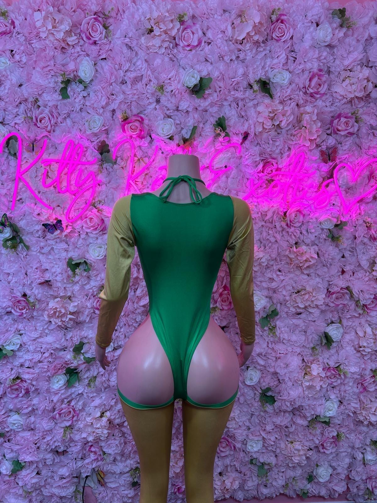 St Patricks Day Green Bottlegirl One Piece, Bodysuit -  Exotic Dancewear, Bartender Sexy for Performers, Events, or Special Occasions