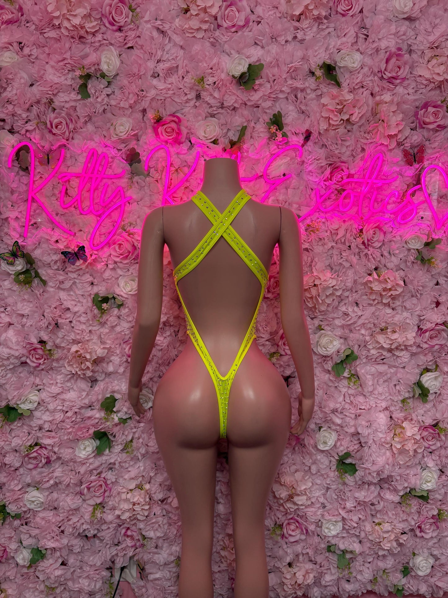 RaveOutfit One-Piece Yellow Bodysuit | Exotic Dancewear for Performers, Raves, & Festival Clothing