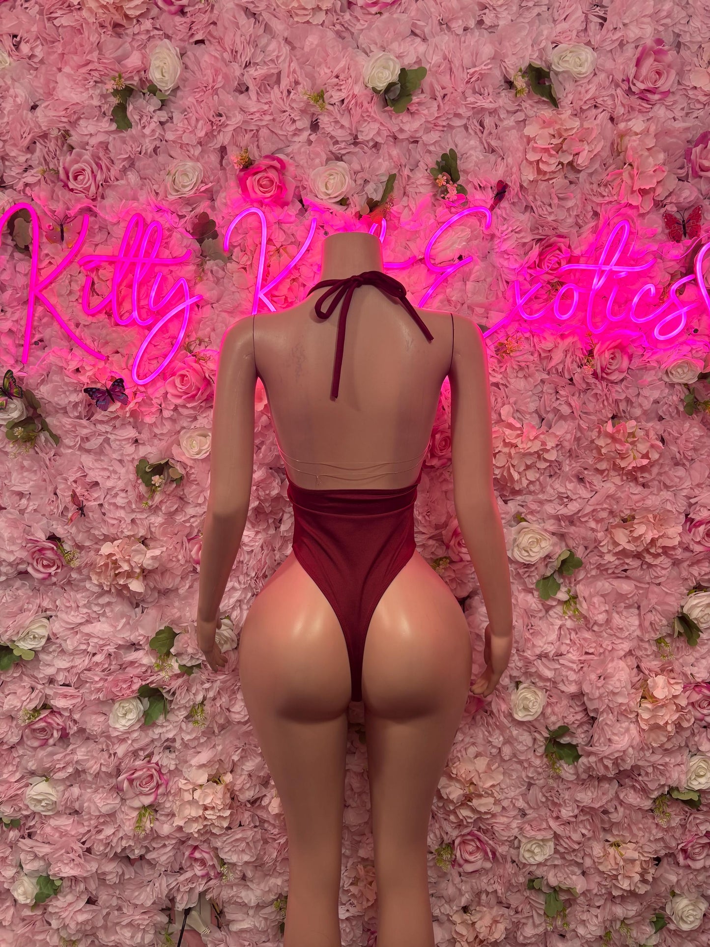 Rave Outfit One Piece Burgundy Bodysuit  Perfect for Evening, Party, or Formal Wear | Bold and Stylish Women's Fashion