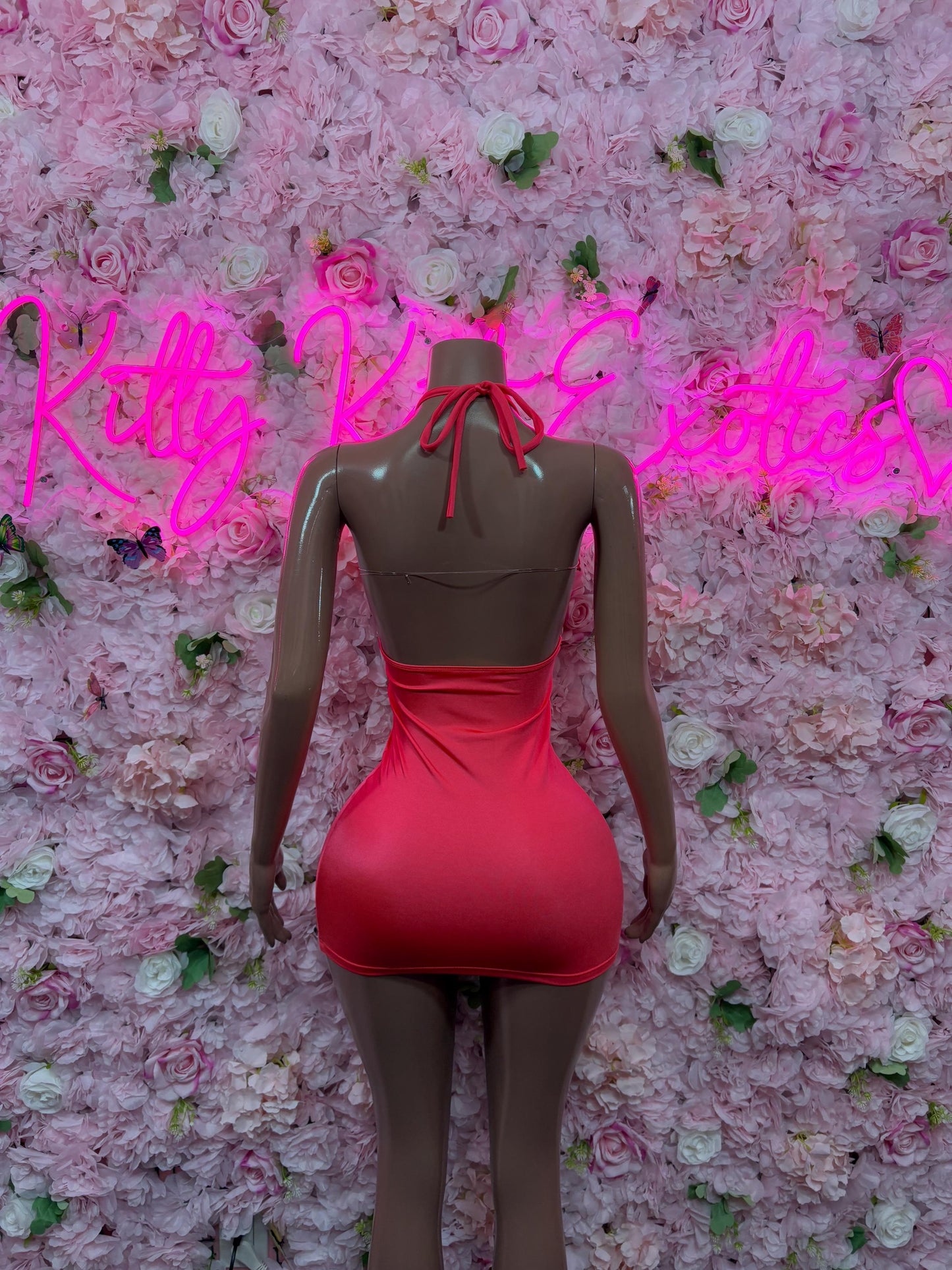 Exotic Dancewear Coral Dress  Perfect for Evening, Party, or Formal Wear | Bold and Stylish Women's Fashion