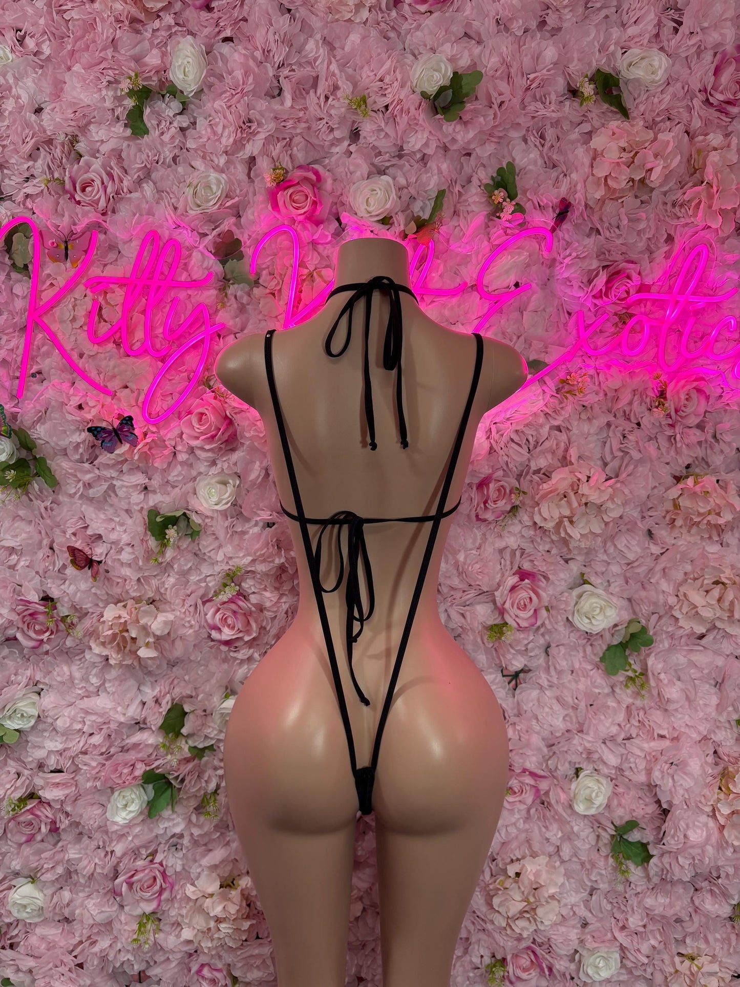 EDC Las Vegas One-Piece Black Rhinestone Slingshot    Bartender  | Exotic Dancewear Festival wear Rave Outfit