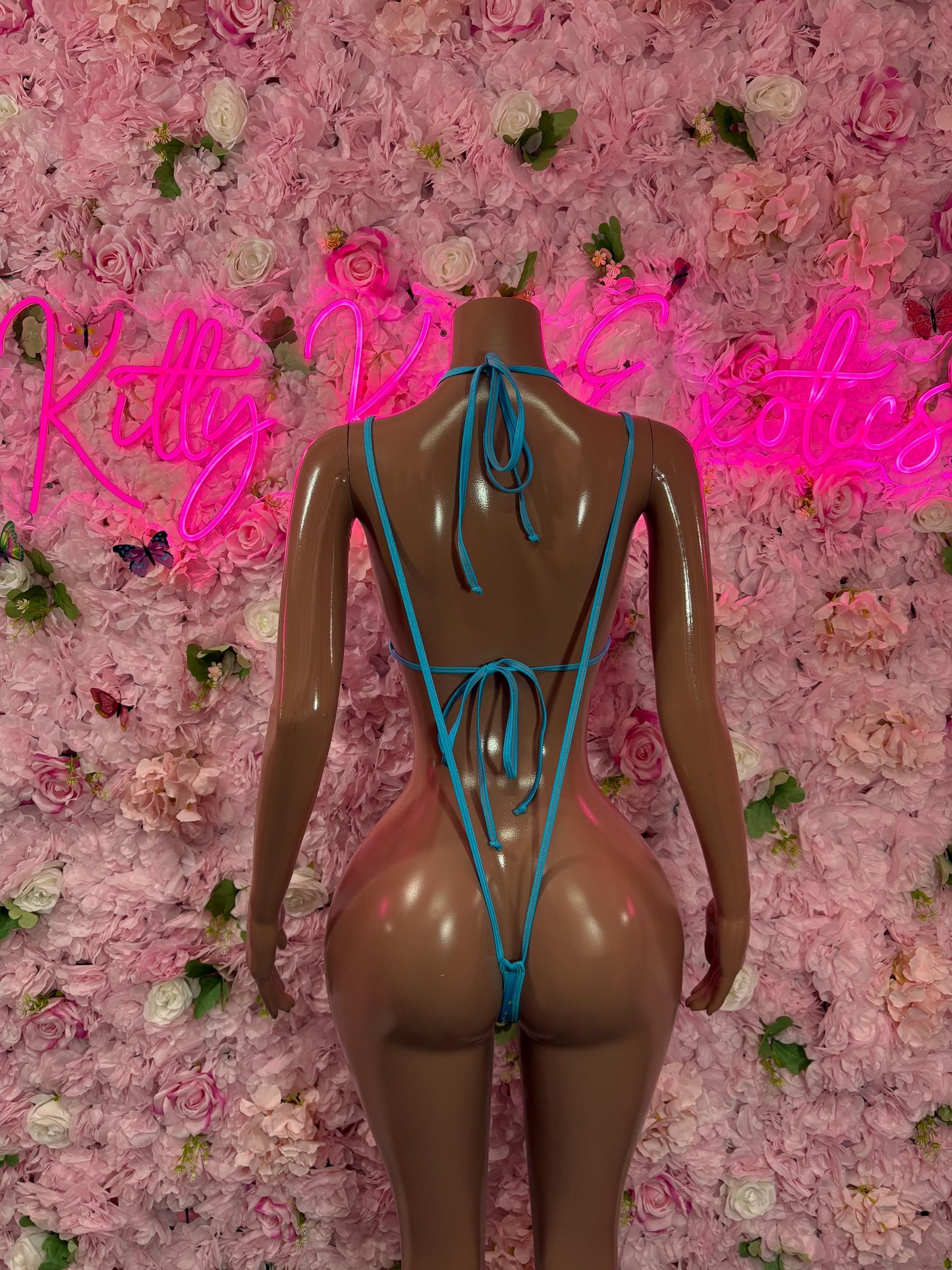 EDC Las Vegas One-Piece Blue Rhinestone Slingshot    Bartender  | Exotic Dancewear Festival wear Rave Outfit