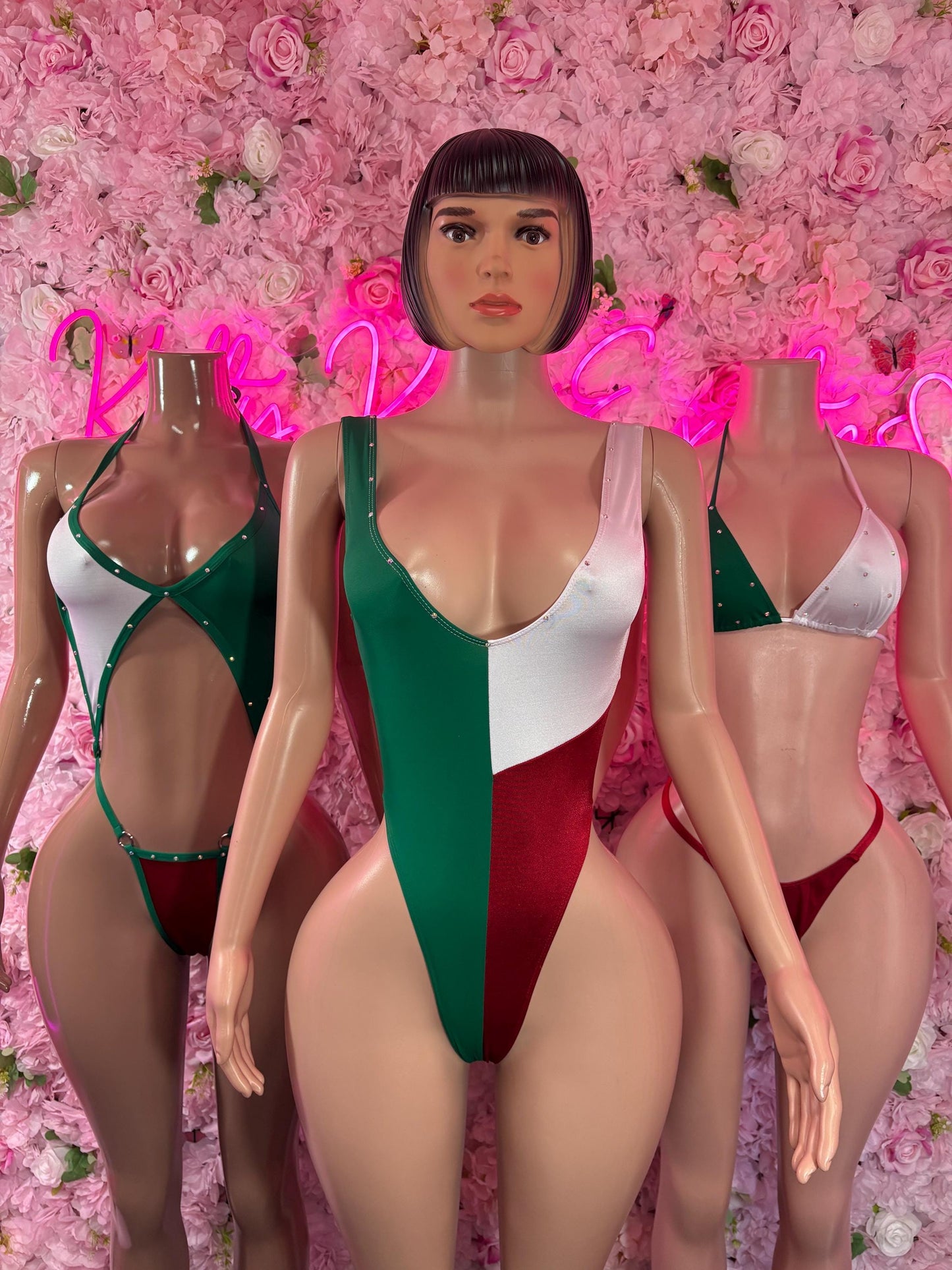 Cinco De Mayo Mexican Flag Bikini Set  Festive Two Piece Swimsuit Outfit for Party, Parade, or Beach  Mexico Colors Festival Wear