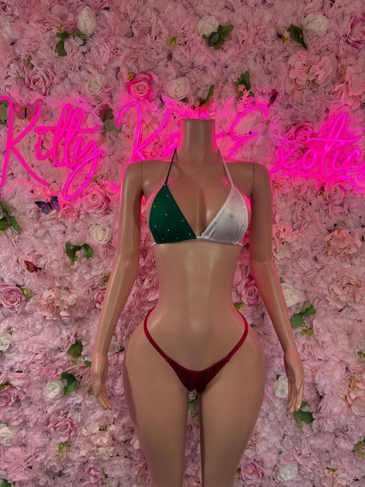 Cinco De Mayo Mexican Flag Bikini Set  Festive Two Piece Swimsuit Outfit for Party, Parade, or Beach  Mexico Colors Festival Wear