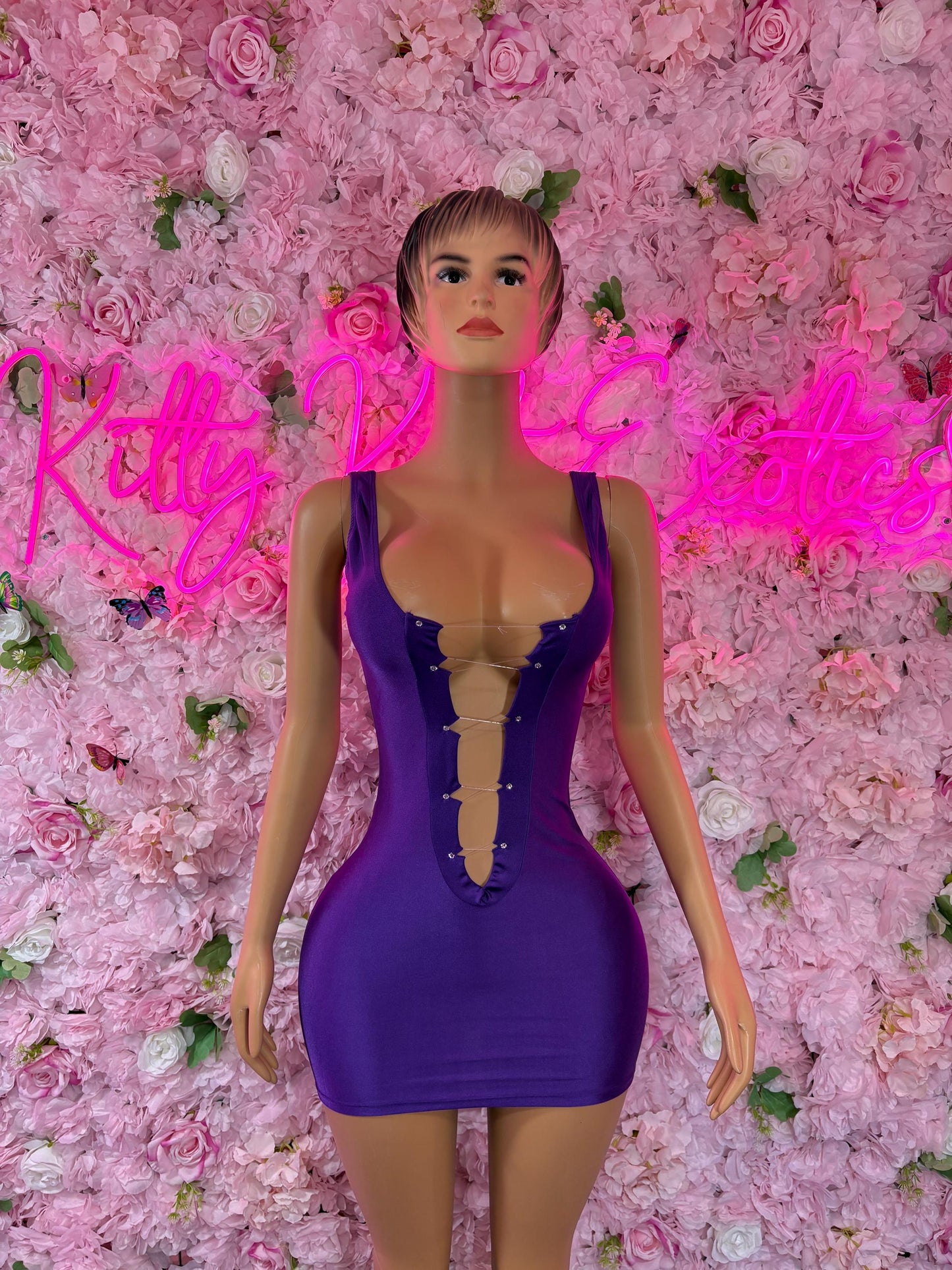 Summer Purple Dress - Exotic Dancewear  Elegant and Sexy Evening Dress for Performers, Events, or Special Occasions Womens Clothing