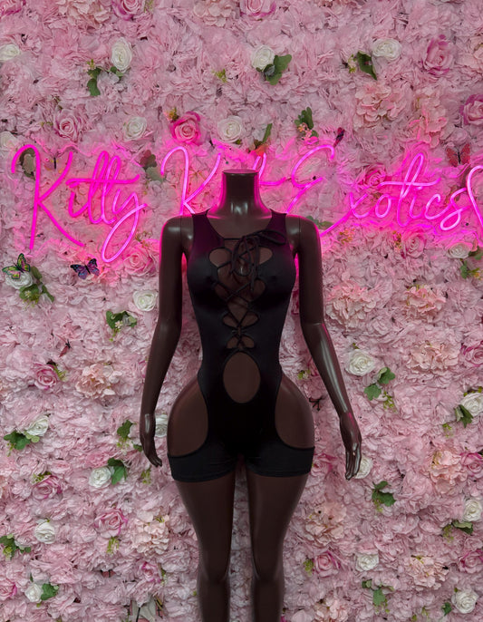 Custom Bottlegirl Outfit One Piece Black Bodysuit -  Exotic Dancewear, Bartender Sexy for Performers, Events, or Special Occasions