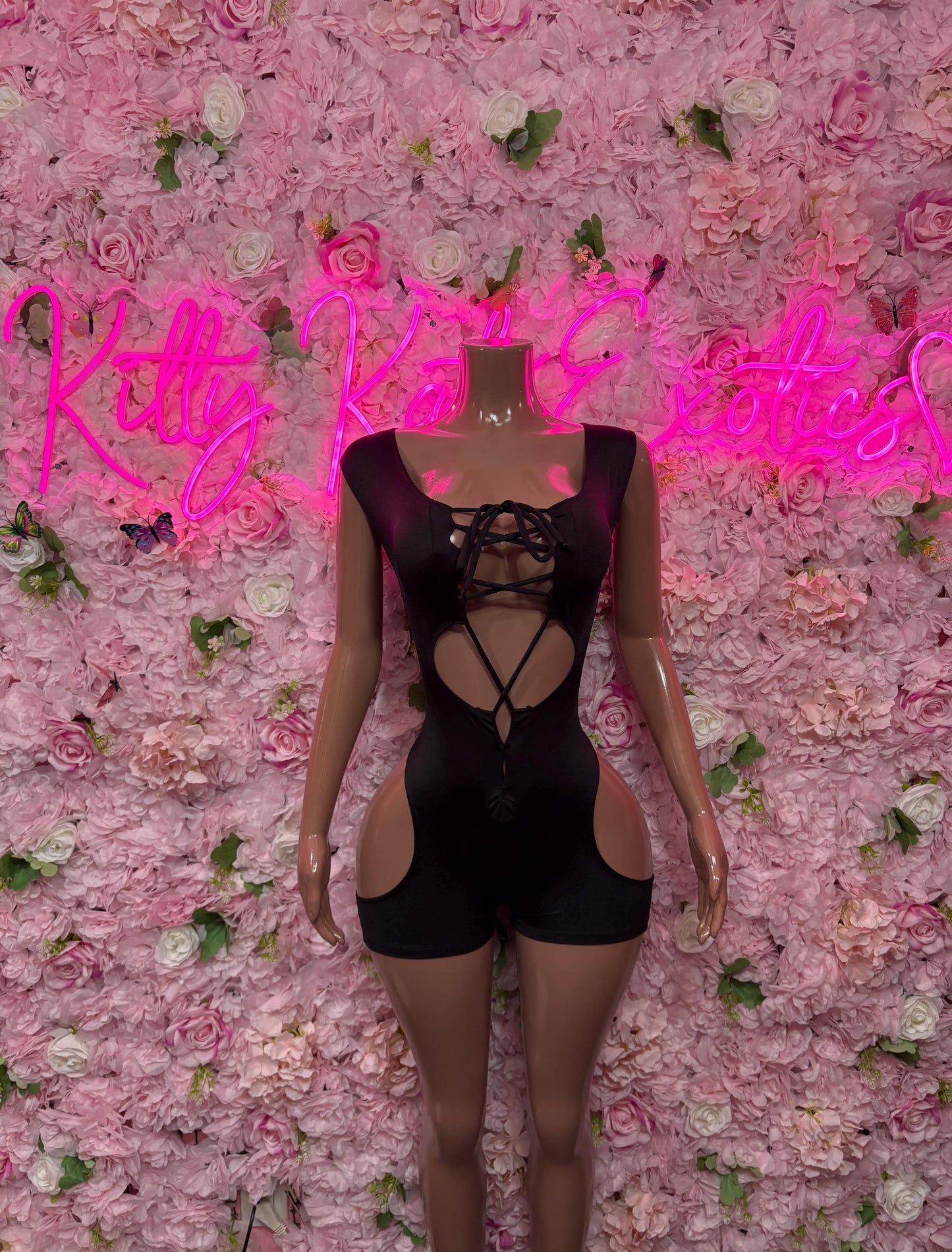 Custom Bottlegirl Outfit One Piece Black Bodysuit -  Exotic Dancewear, Bartender Sexy for Performers, Events, or Special Occasions