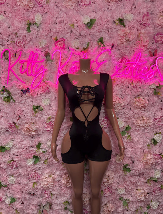 Custom Bottlegirl Outfit One Piece Black Bodysuit -  Exotic Dancewear, Bartender Sexy for Performers, Events, or Special Occasions