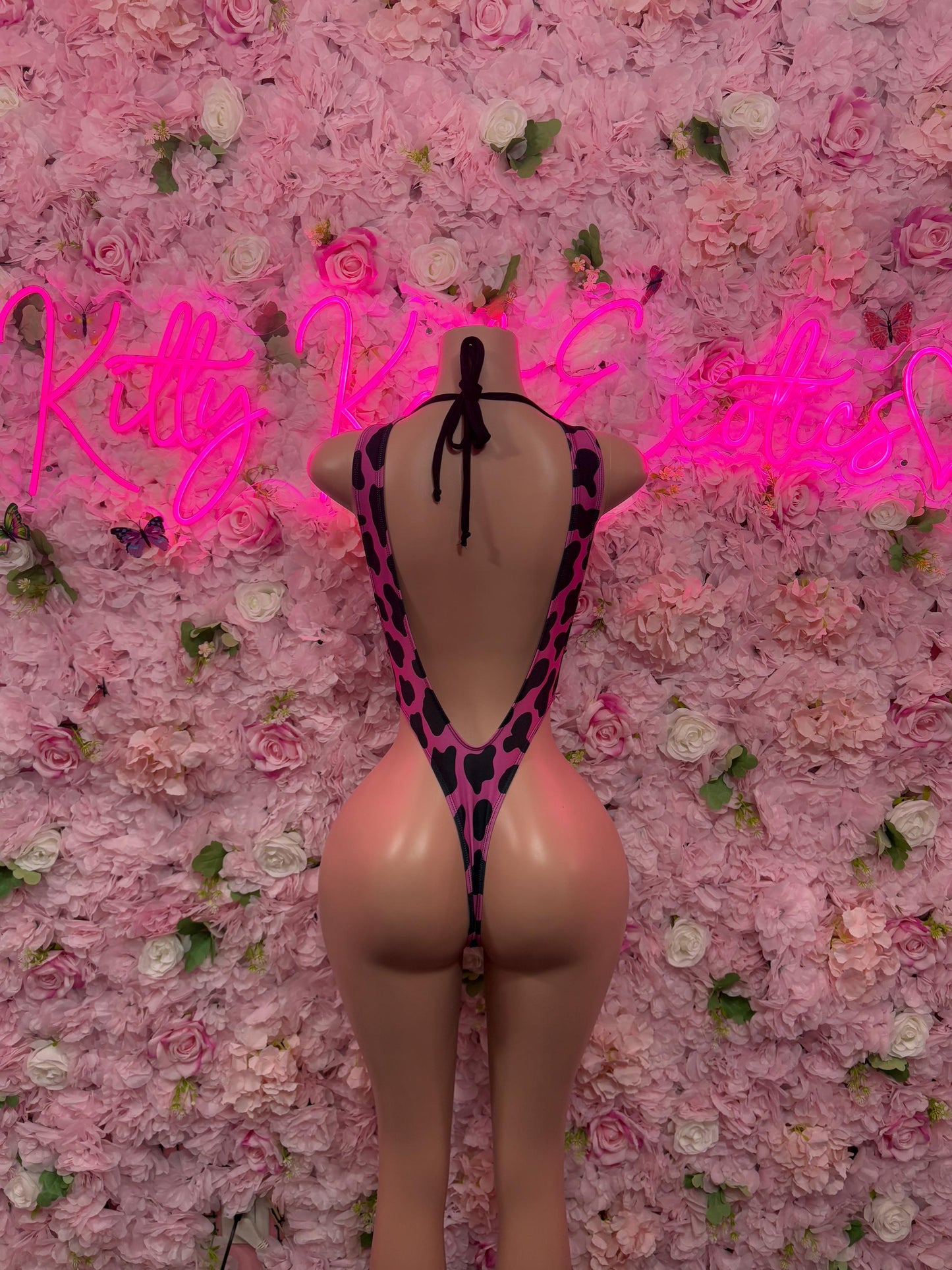 Festival One Piece Pink Animal Print -  Elegant and Sexy Evening Dress for Performers, Events, or Special Rave Outfit