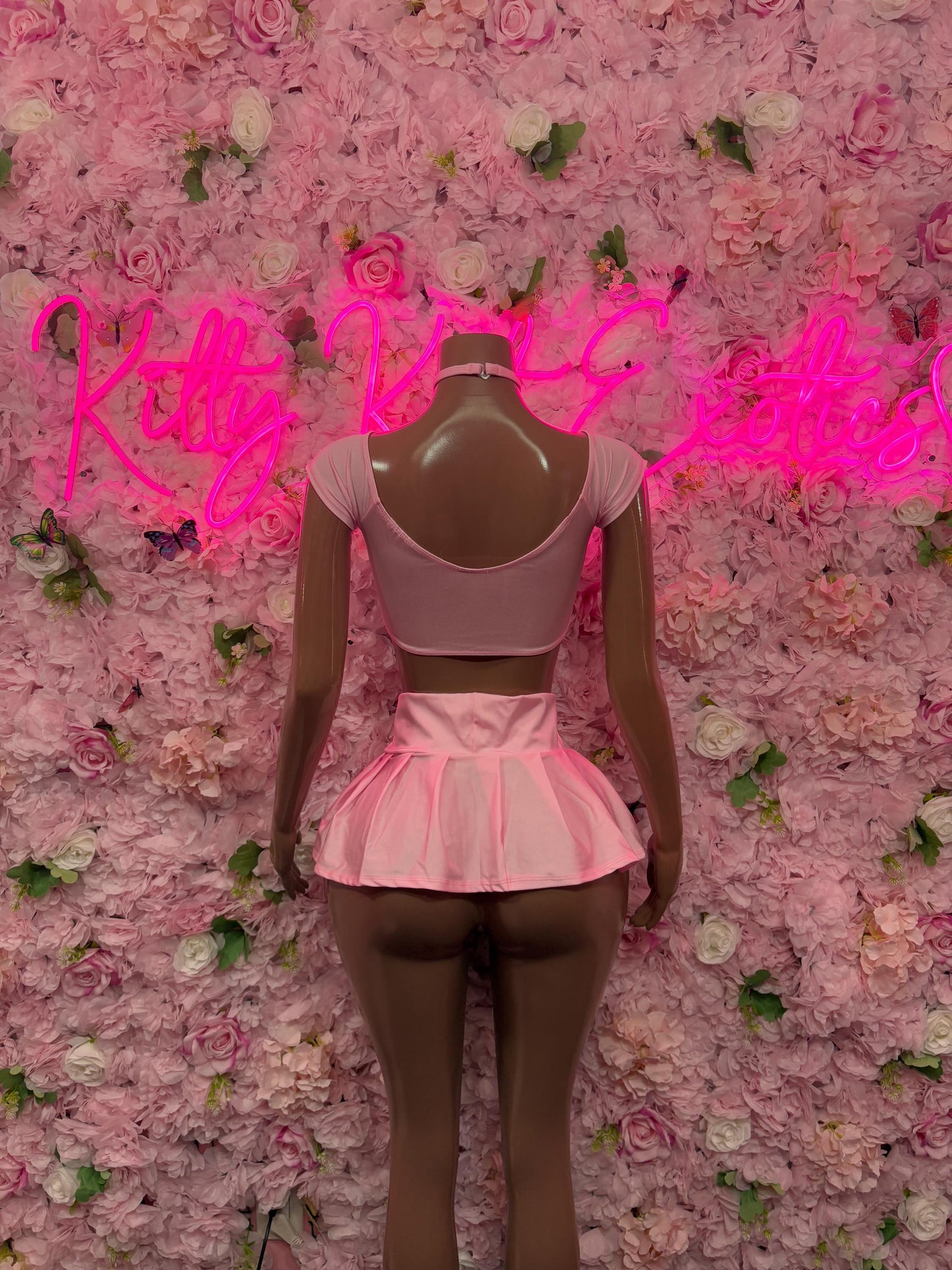 Rave Outfit Two Piece Pink Skirt Set -  Elegant and Sexy for Performers, Events, or Special Rave Outfit