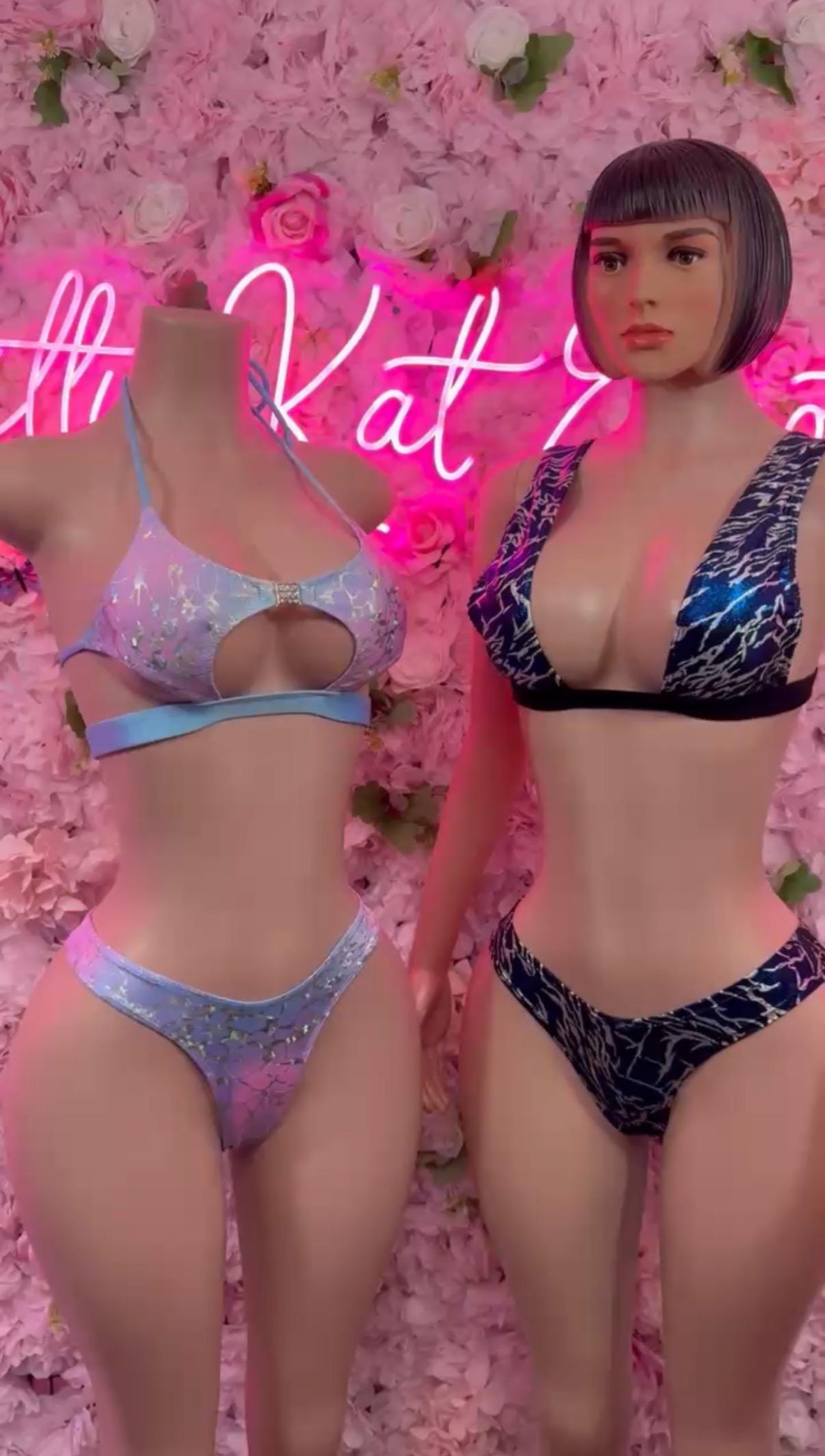 Rave Outfit Two Piece Navy Blue Metallic Bikini   Party, or Rave Wear | Bold and Stylish Women's Fashion