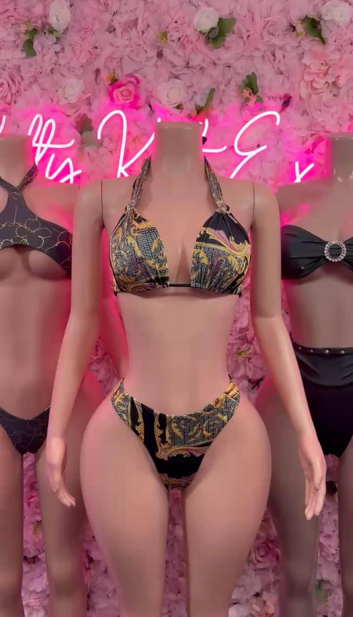 Exotic Dancewear Black Gold Two-Piece Bodysuit Set  Stripper Outfit, Clubwear, Rave & Performance Costume