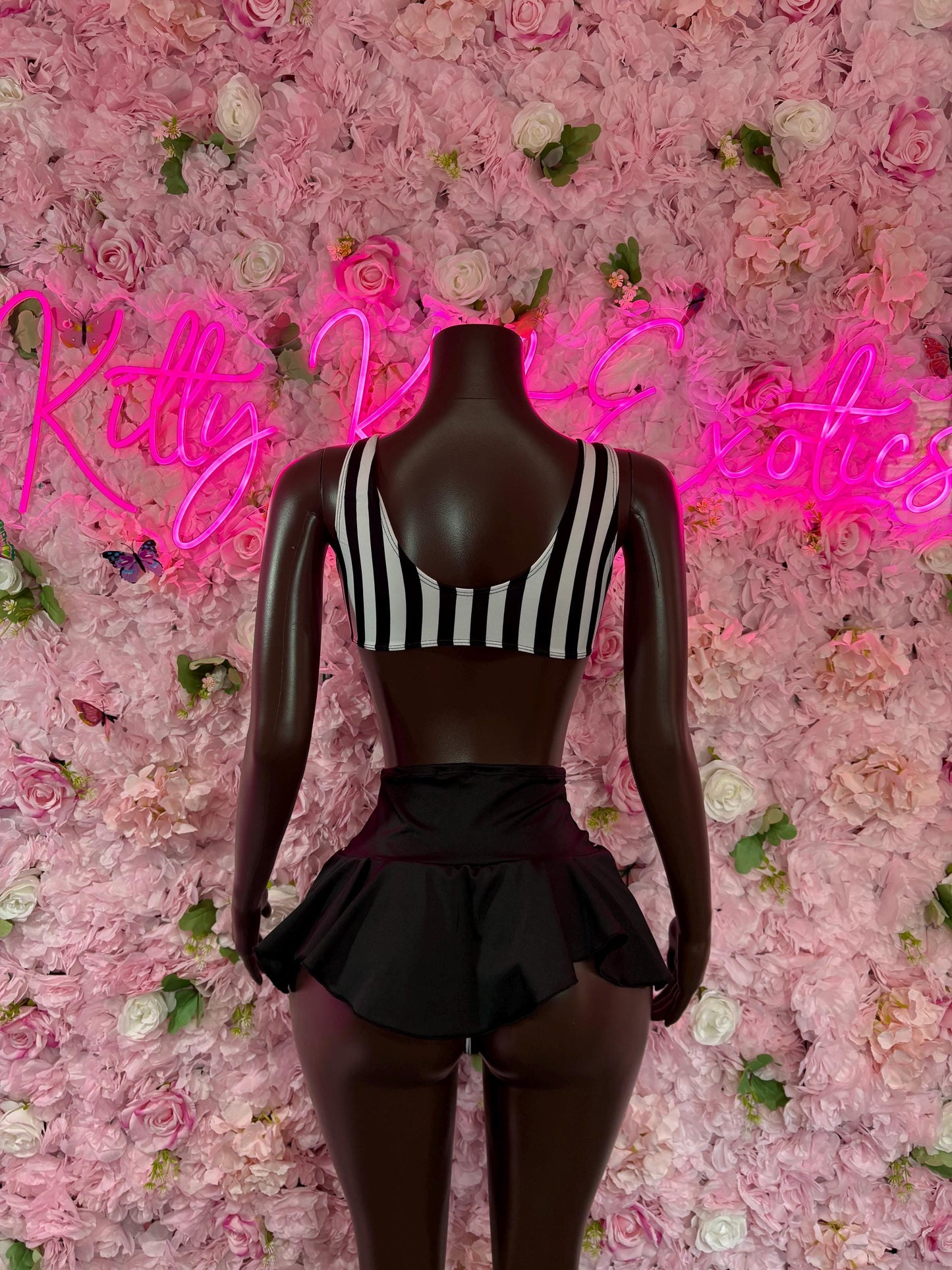 Sports Referee Costume Set - Two Piece Sports Skirt  for Women - Halloween, Rave, Clubwear, Game Day, Roleplay, Festival Look