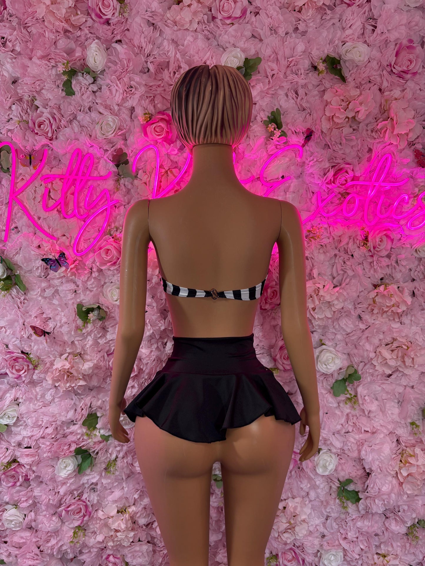 Referee Costume Set - Two Piece Sports Skirt  for Women - Halloween, Rave, Clubwear, Game Day, Roleplay, Festival Look