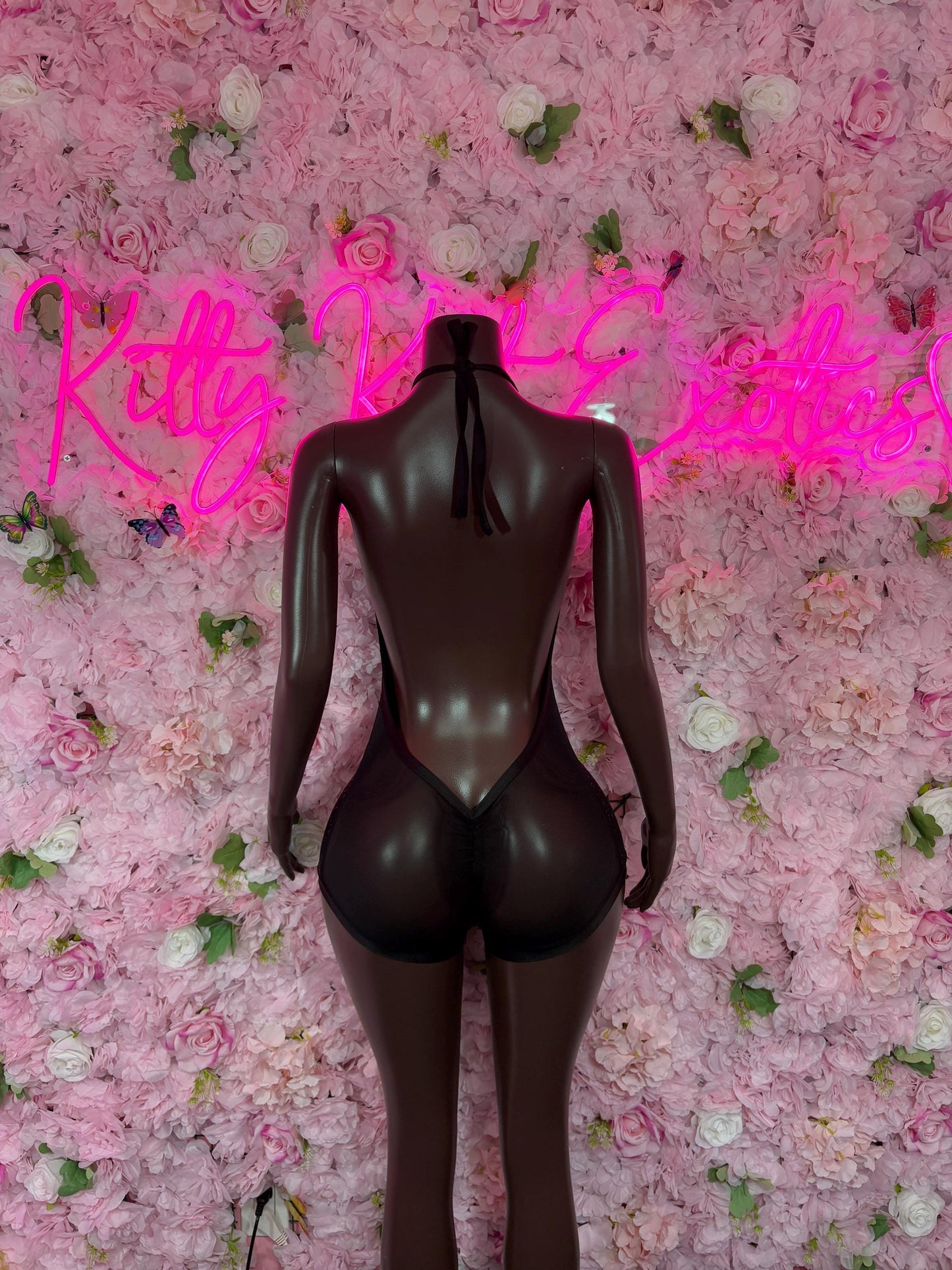 Exotic Dancewear One-Piece Black Rhinestone Bodysuit  Rave Outfit | Festival wear