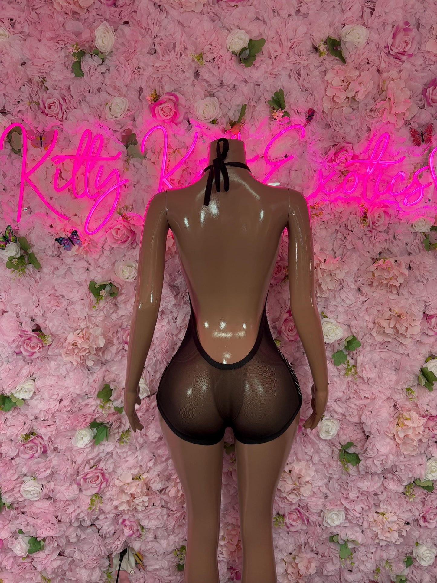 Exotic Dancewear One-Piece Black Rhinestone Bodysuit  Rave Outfit | Festival wear