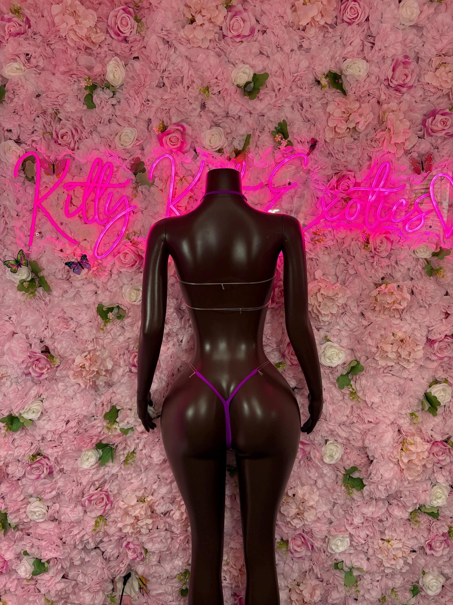 Rave Outfit Two Piece Purple Rhinestone - Exotic Dancewear Bikini Set | Festival Sparkle Outfit | Stripper Clubwear | EDM Costume |