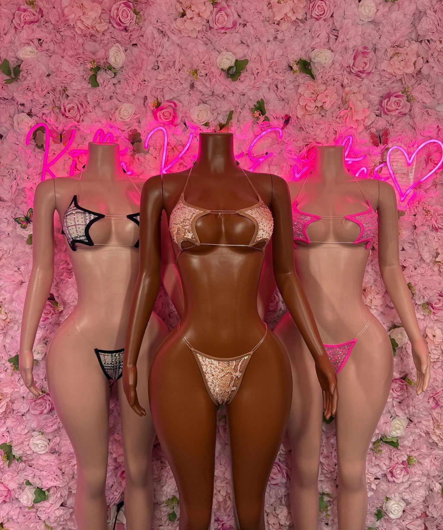 Exotic Dancewear Two-Piece Brown Rhinestone Bikini  Rave Outfit | Festival wear